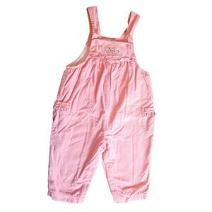 Vintage Janie and Jack Infant 6 -12 months Pink Corduroy rEmbroidered Overalls